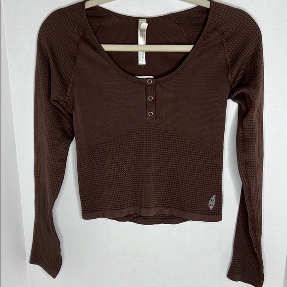 NWT Free People FP Movement Bail Out Long Sleeve Layer Cocoa M/L - Picture 4 of 7